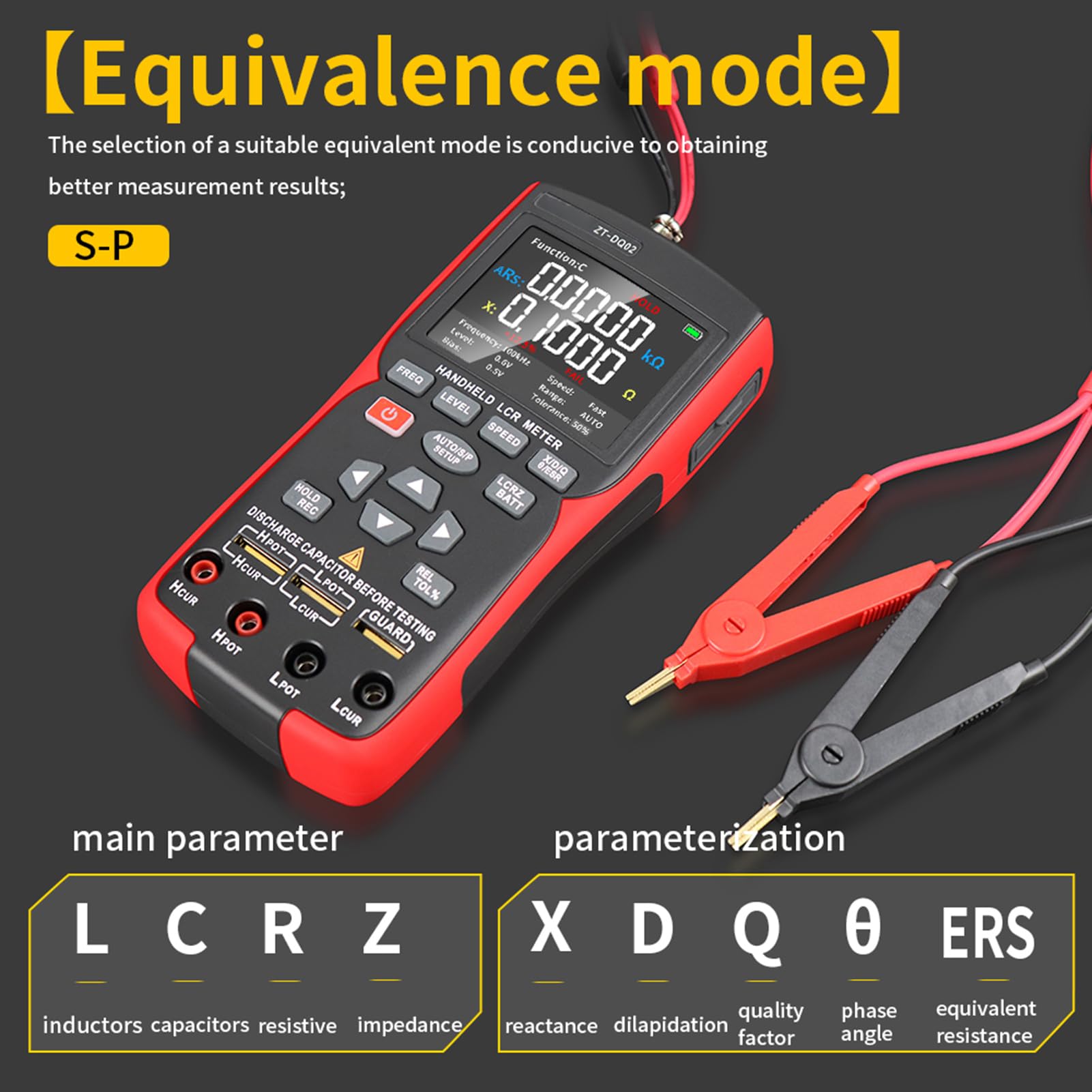 Karlak Testeur de Multimètre Numérique, Testeur de Batterie Double Mode à écran LCD, Mesure 0,01 Ω – 10 MΩ, 1 PF – 100 MF avec 5 Modes de Fréquence de 100 Hz à 100 KHz pour les