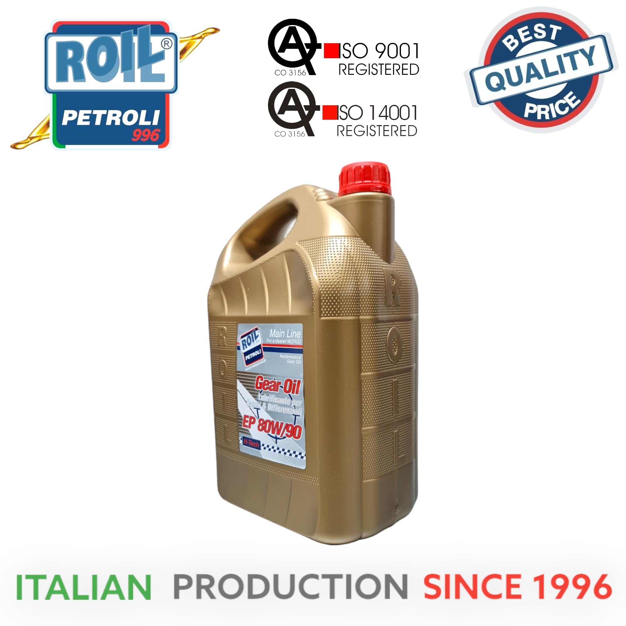 5 Litri di Roil GEAR HD 80W90 EP GL-5 - Olio CAMBIO per AUTO, MOTO, FURGONI, CAMION ►NUOVA FORMULA◄ che MIGLIORA la Lubrificazione e Protezione degli Ingranaggi