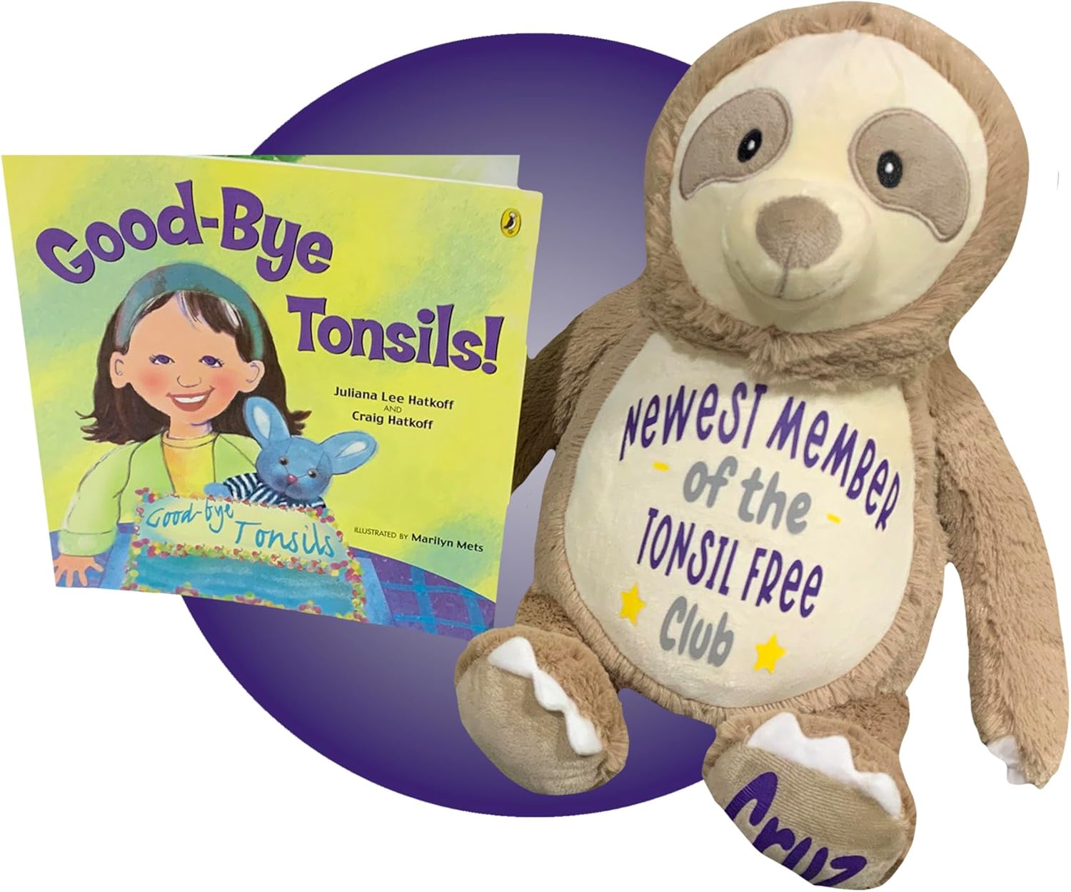 Tonsillectomy Recovery Gift for Kids - Personalized Choice of Stuffed Animal - Included Book About Getting Tonsils Removed - Gifts for Tonsillectomy - Gift for Getting Tonsils Out by Kikilishop