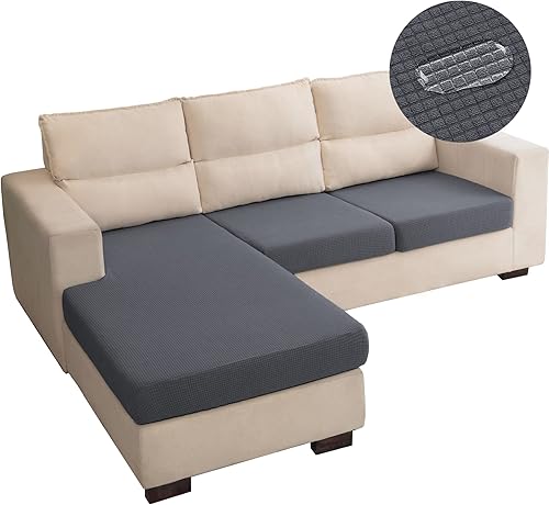 Fundas Repelentes al Agua para Sofás en Forma de L, Fundas de Cojines de Asiento de Sofá, Fundas Elásticas Separadas para Chaise Lounge para Sofá