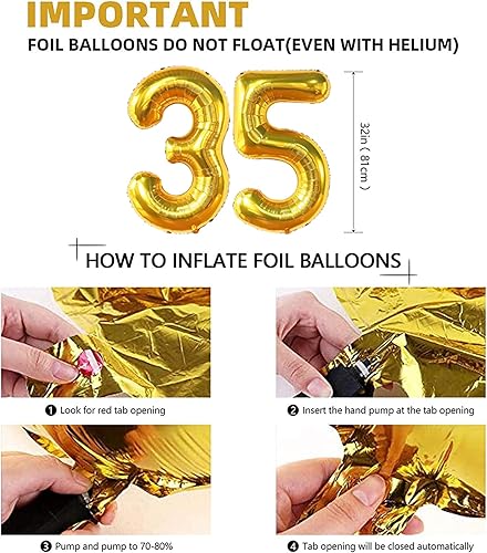 Miniatura 3 de Trgowaul Suministros para fiesta de cumpleaños de 35 años juego de vajilla desechable negro y dorado para 24 invitados, platos de papel,