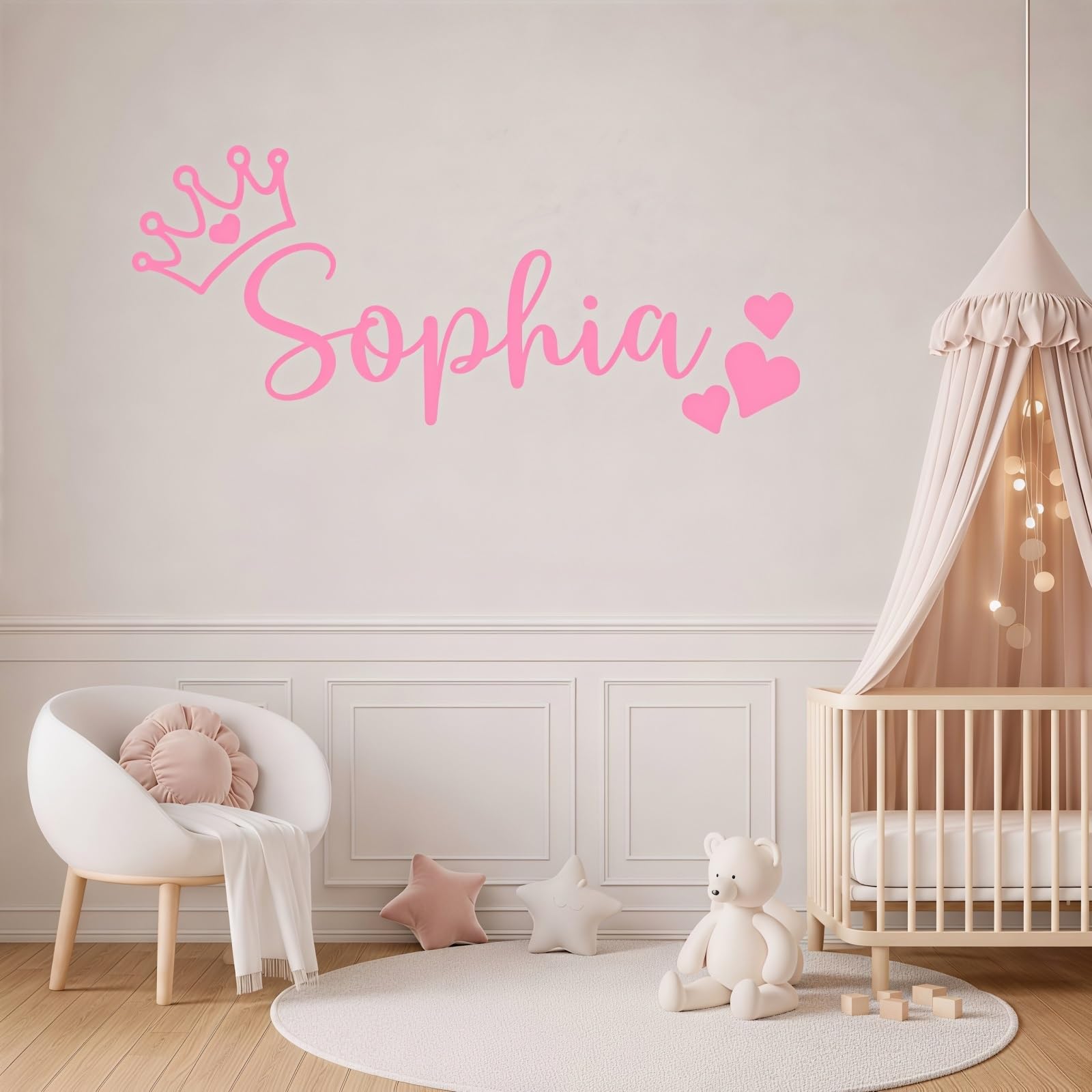 Custom Name Wall Decal, Personalized Vinyl Name Sticker for Nursery, Removable Lettering Stickers for Bedroom, Playroom & Baby Room Decor(XL)