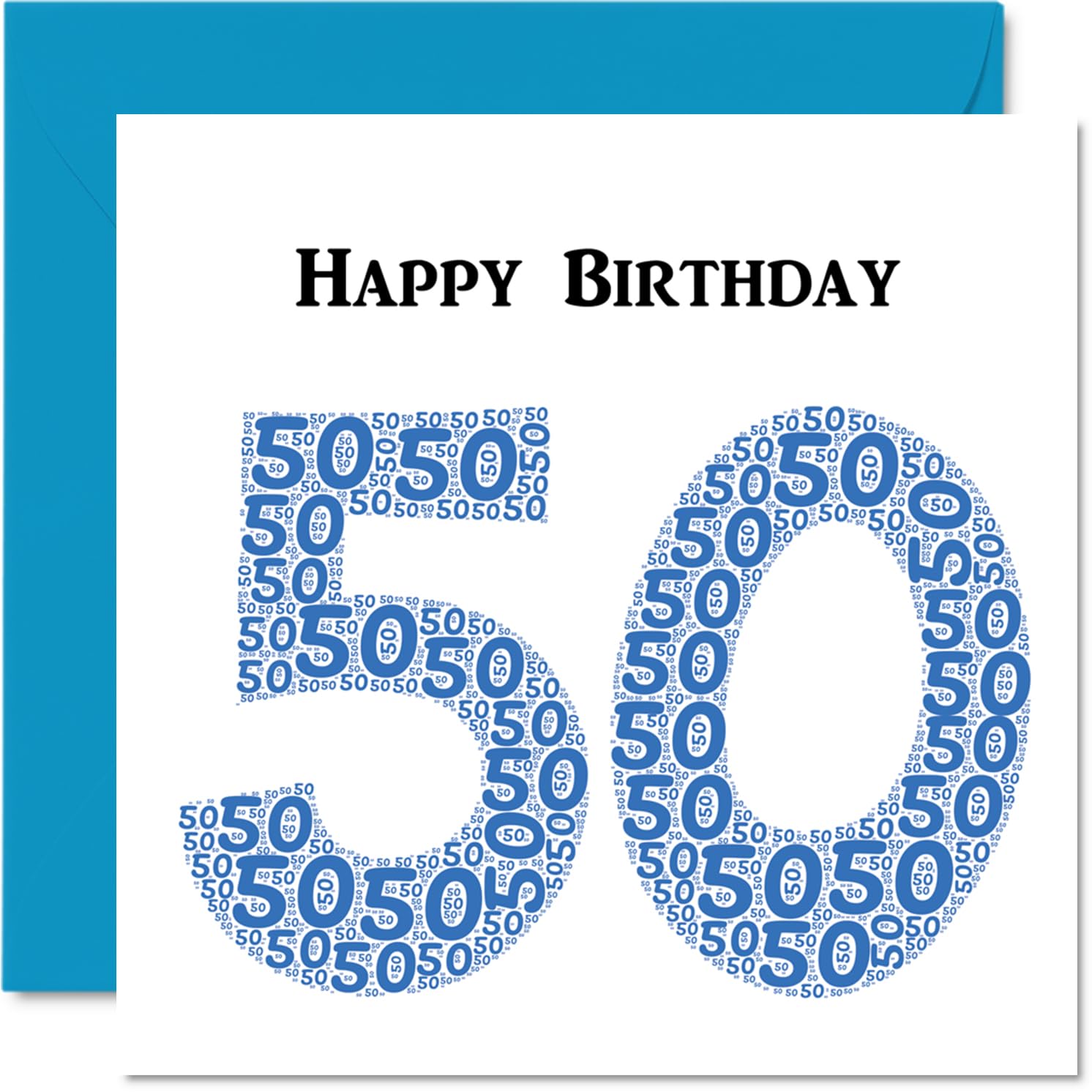 Fun 50th Birthday Cards for Men - Shapecloud - Happy Birthday Card for Dad Mum Grandad Nanny Grandma Uncle Auntie Cousin Friend, 145mm Greeting Cards, Fun Card