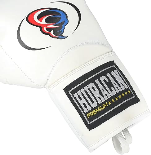 Miniatura 5 de Guantes de boxeo para hombres y mujeres  Guantes de boxeo con cordones para entrenamiento, kickboxing, MMA y Muay Thai  Cuero  Blanco  16 oz