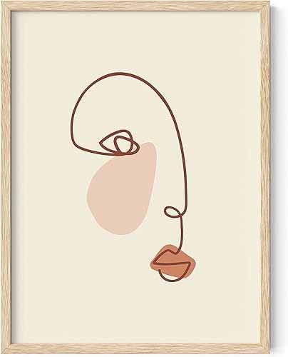 HAUS AND HUES Figura femenina para pared, dibujo de líneas, dibujo de una sola línea, arte de impresión artística de mujer, decoración de pared