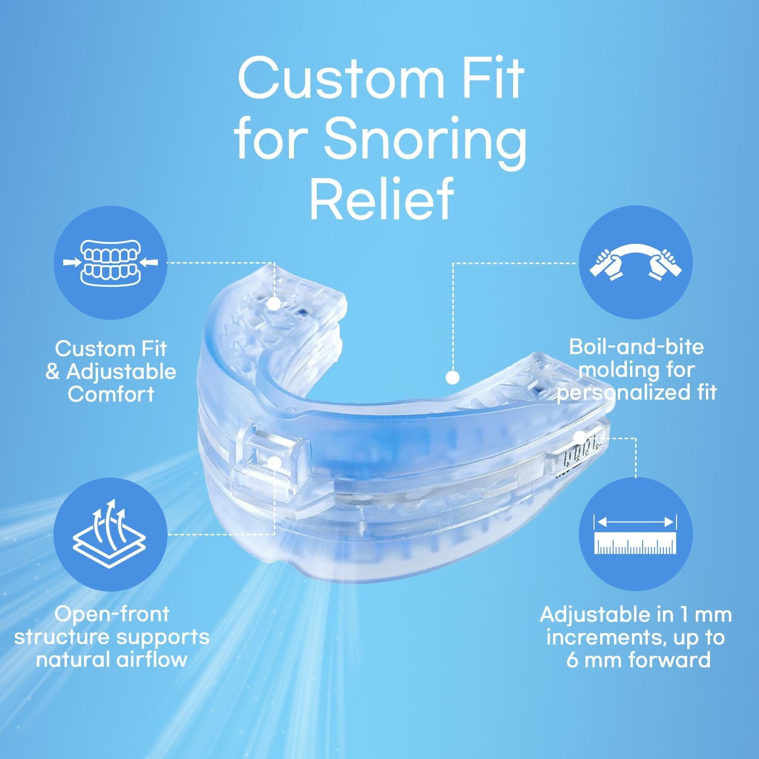 Anti Snore Mouthpiece: FDA Cleared Snoring Aid - Helps Reduce Snoring During Sleep for Men and Women (Lightblue) - Image 5