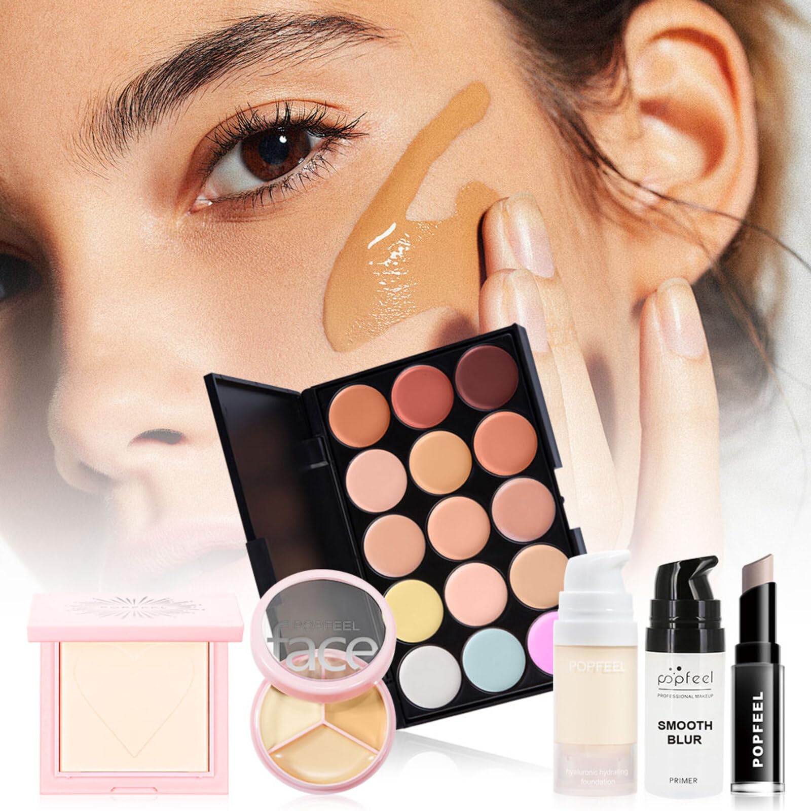 RoseFlower Schminkkoffer Frauen, Professionelles Make-up-Set Teenager Mädchen Schminkset Kosmetische Makeup Paletten Lidschatten Vollgesichts Schminkemit tragbarer Beauty Case #1