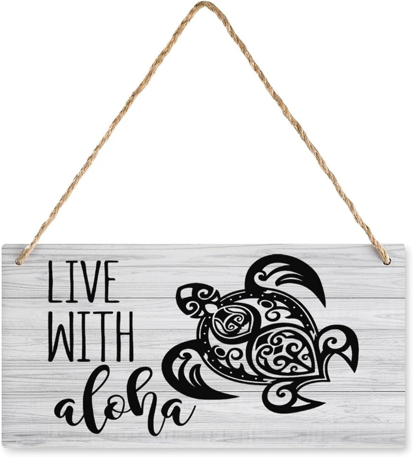 Hanging Wood Sign Live With Aloha Hanging Wood Sign