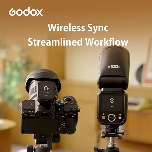 Miniatura 4 de GODOX V100 C Godox Flash para Canon - Flash TTL de 100Ws para cámaras Canon EOS, control de pantalla táctil, 400 destellos de potencia completa