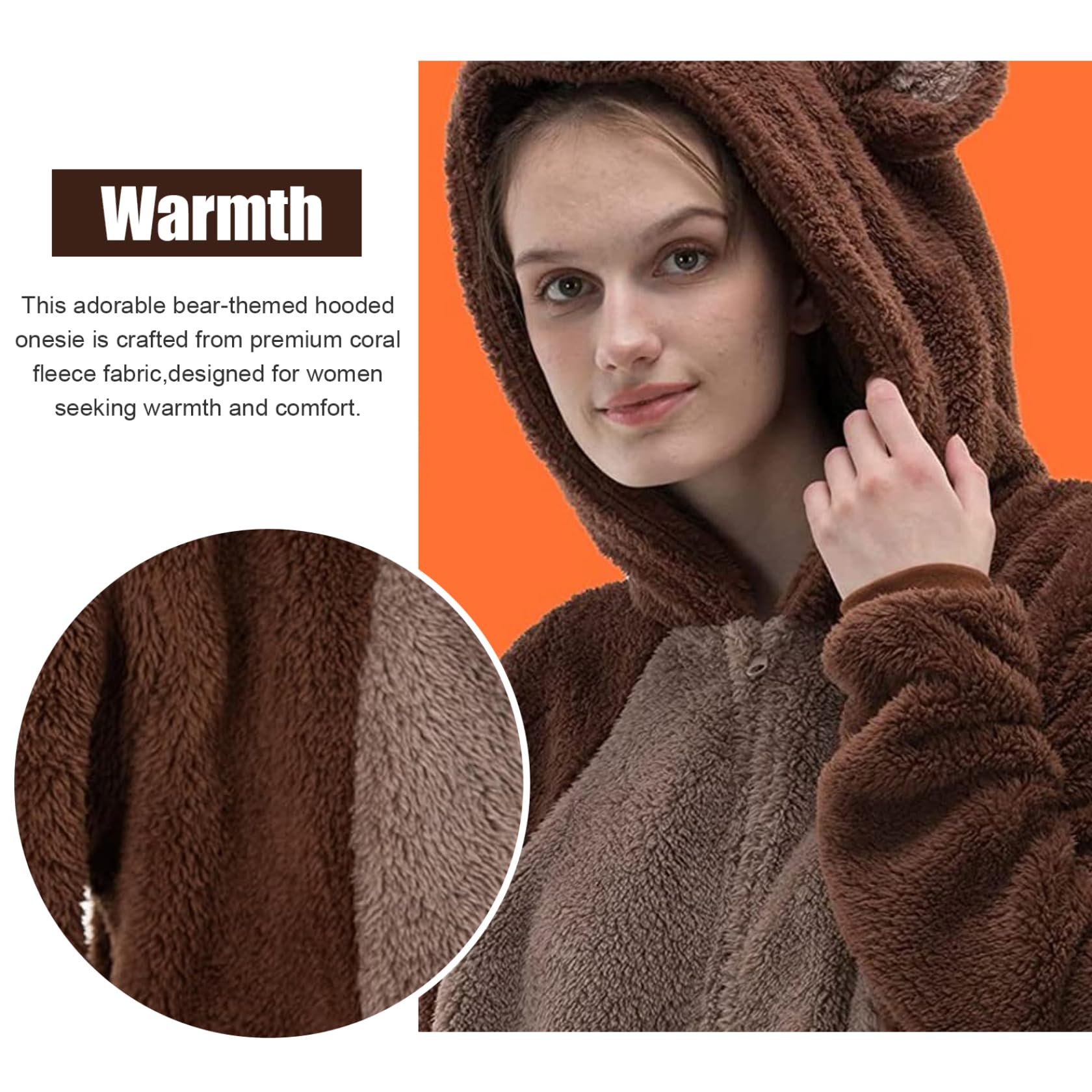 Pijamas de una pieza para adultos, mono cálido y lindo de oso, disfraces de animales con cremallera para mujeres, hombres, invierno..