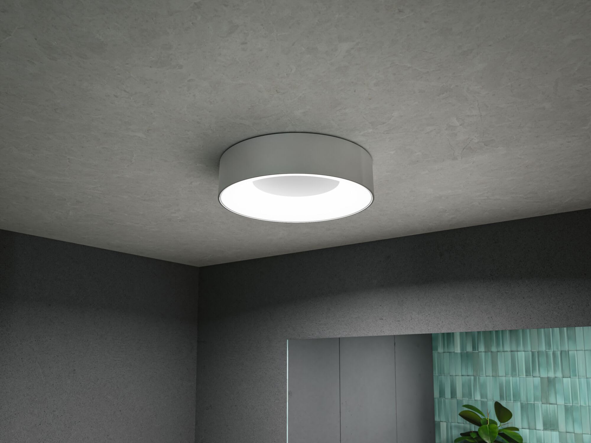 Paulmann 71094 Plafón LED Casca IP44 White Switch 2300lm 230V 18W, aluminio, redondo, regulable, metal, plástico, 3000K