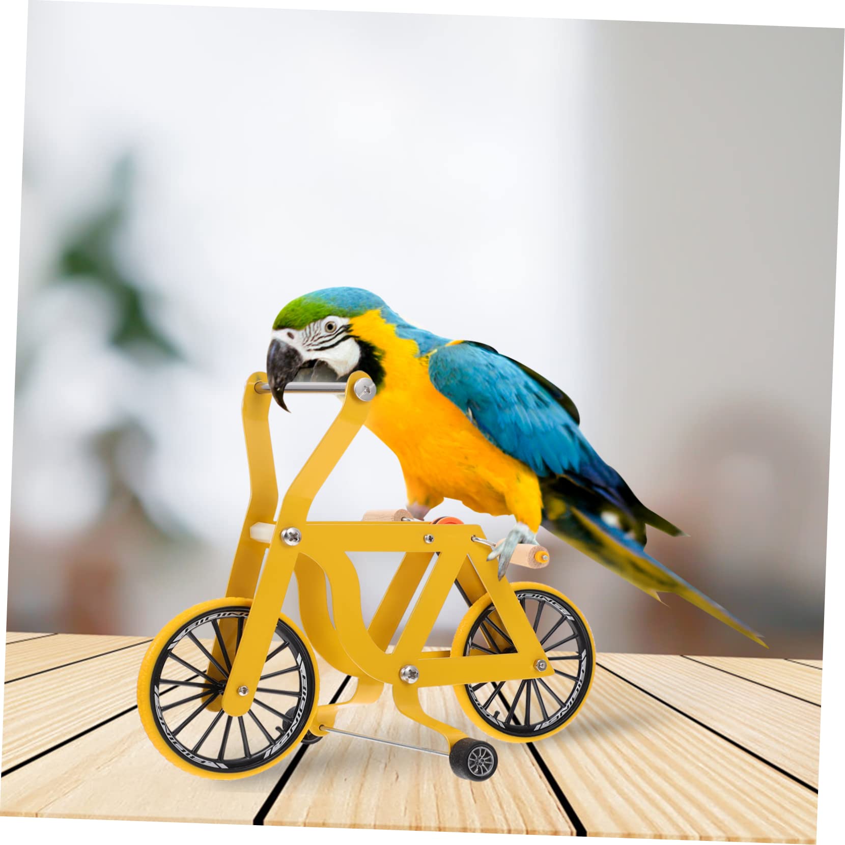 Hohopeti Pappagallo Bicicletta Parrot Puzzle Pappagallo Pattini a rotelle Piccolo Bagno per uccelli Parrot Bike Uccelli Formazione Uccelli Distributore di acqua Uccelli Forniture per addestramento Ucc