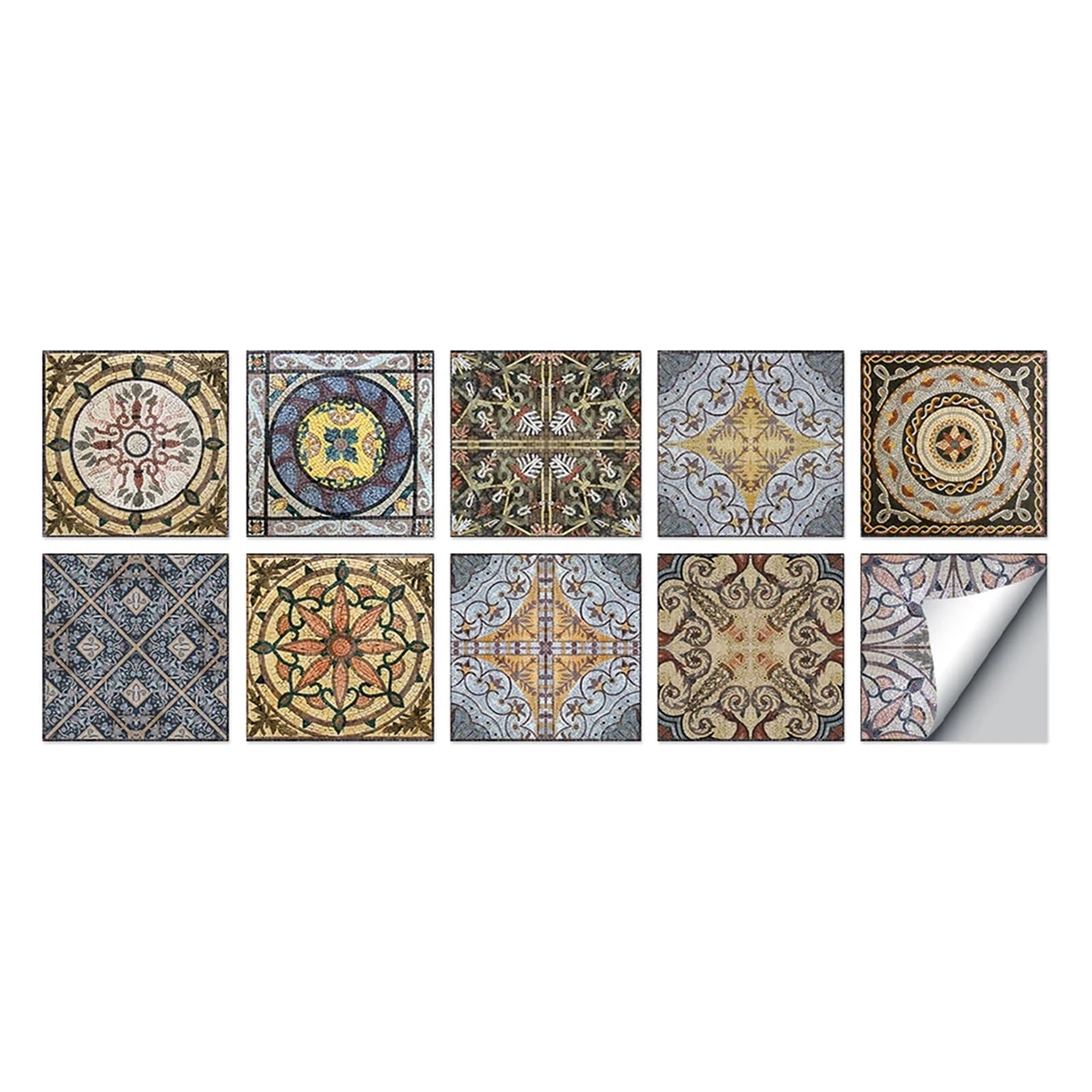 Wall Tile Sticker Tile Stickers 20x20 Self-Adhesive Wall Decals Peel and Stick(Color8,Size2)