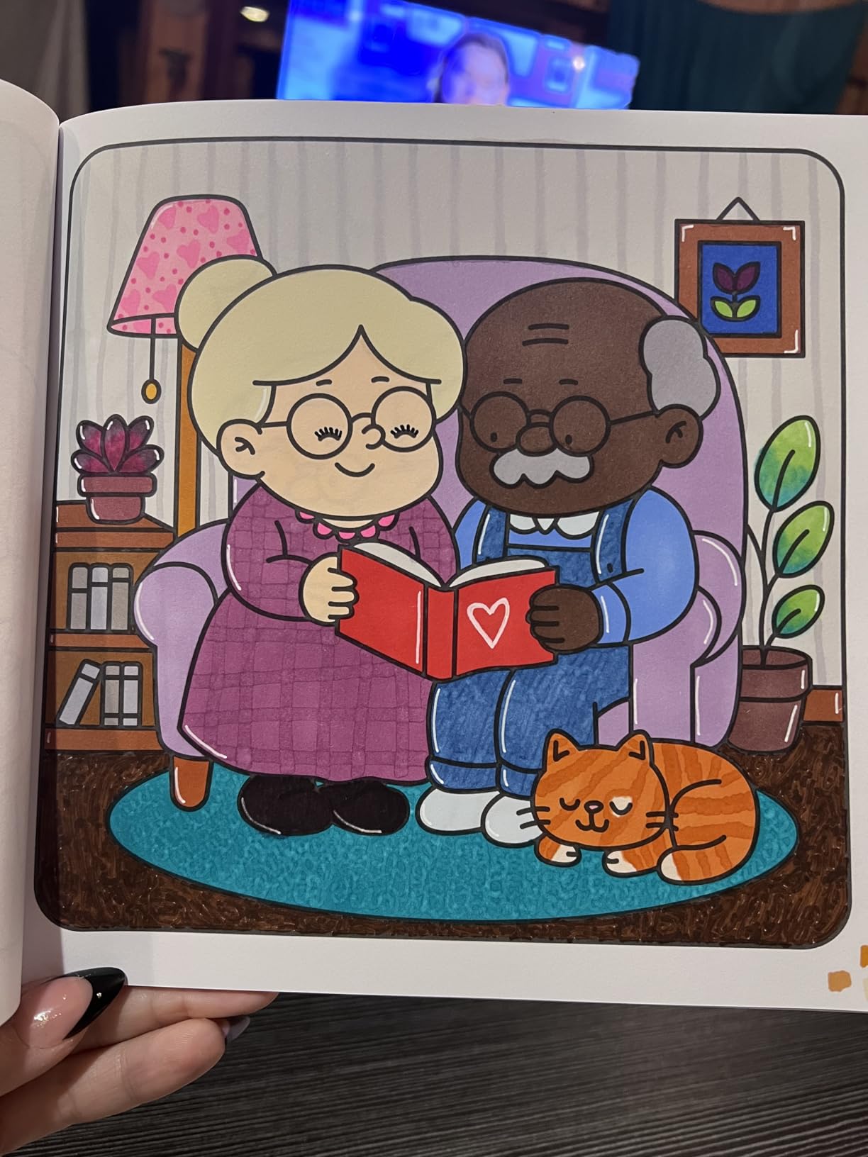 Grow Old With You: Coloring Book for Teens & Adults: Heartwarming Coloring Pages of Loving Grandparents for Teens & Adults - Perfect Anniversary, Retirement & Self-Care Activity - Preview 4