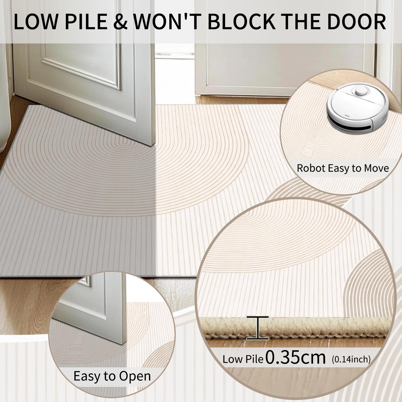 Cycleader 60x180cm Non-Slip Washable Hallway Runner Rug - Image 4