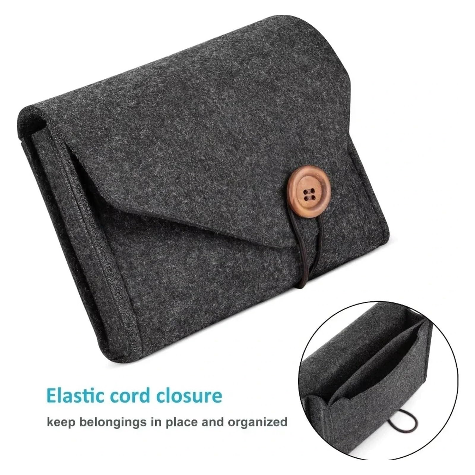 Support Universel Lunettes Auto Organisateur D'accessoires Électroniques Voyage Sac Rangement D'adaptateur d'alimentation en Feutre Étui Câble USB Portable Compact