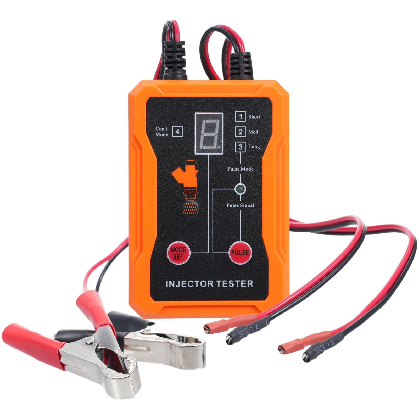 12V Kraftstoffeinspritzdüsen-Tester-Reinigungswerkzeug | 8-Mode-Universal-Kit mit Kurzschlussschutz (ORANGE)