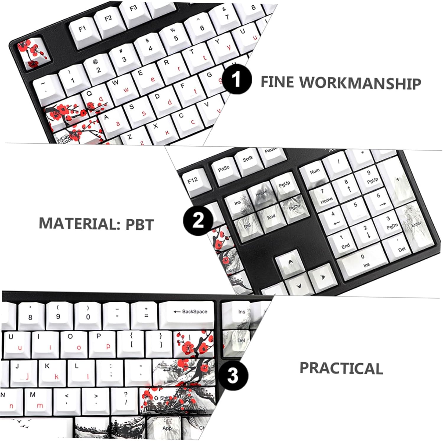 Artibetter Dye-Sublimation Keycap Set for Mechanical Keyboards Comfortable Lightweight and Design for Gamers and Professionals