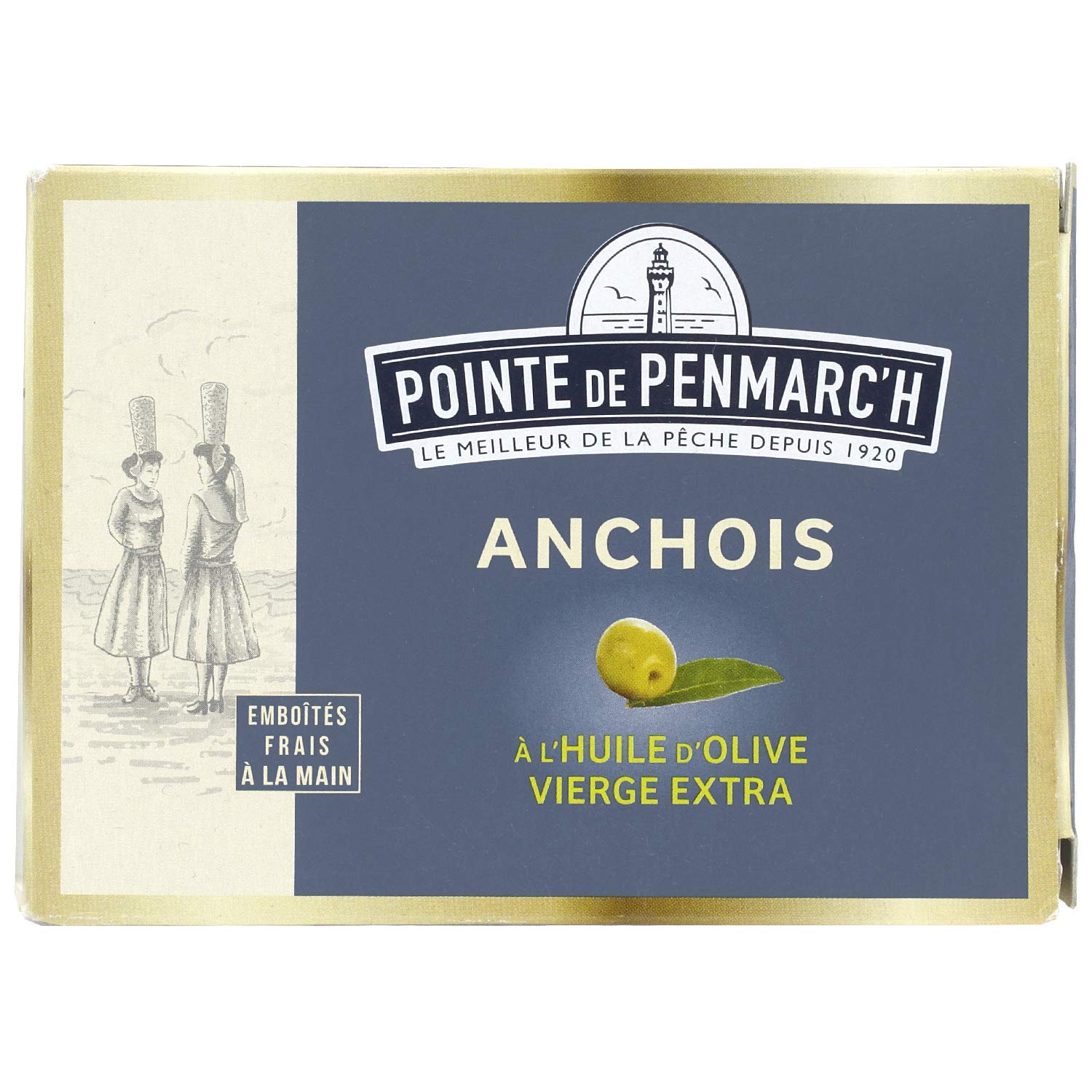 Anchois entiers à l'huile d'olive vierge extra Pointe de Penmarc'h le lot de 6 boîtes de 115 g - Livraison en 2 à 3 jours ouvrés depuis la Bretagne