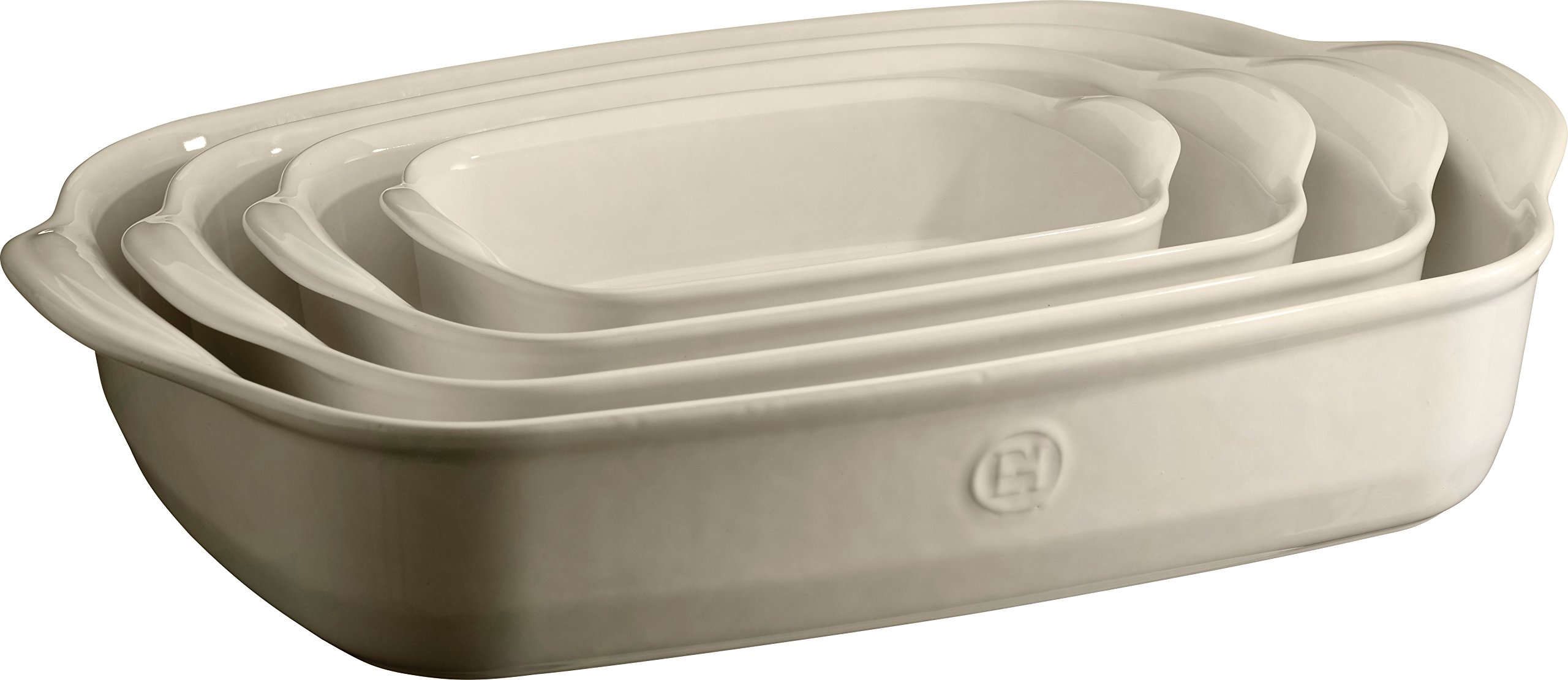 Emile Henry Plat à Four Rectangulaire 36 x 23 cm – Céramique Haute Résistance Beige Argile – Cuisson Homogène et Dorée – Fabriqué en France