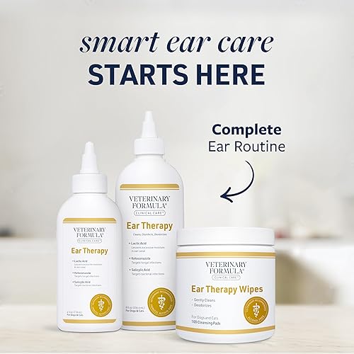 Miniatura 7 de Veterinary Formula Clinical Care Terapia de oído, 8 oz.  Limpiador de oídos para gatos y perros  Ayuda a calmar la picazón y limpiar el canal