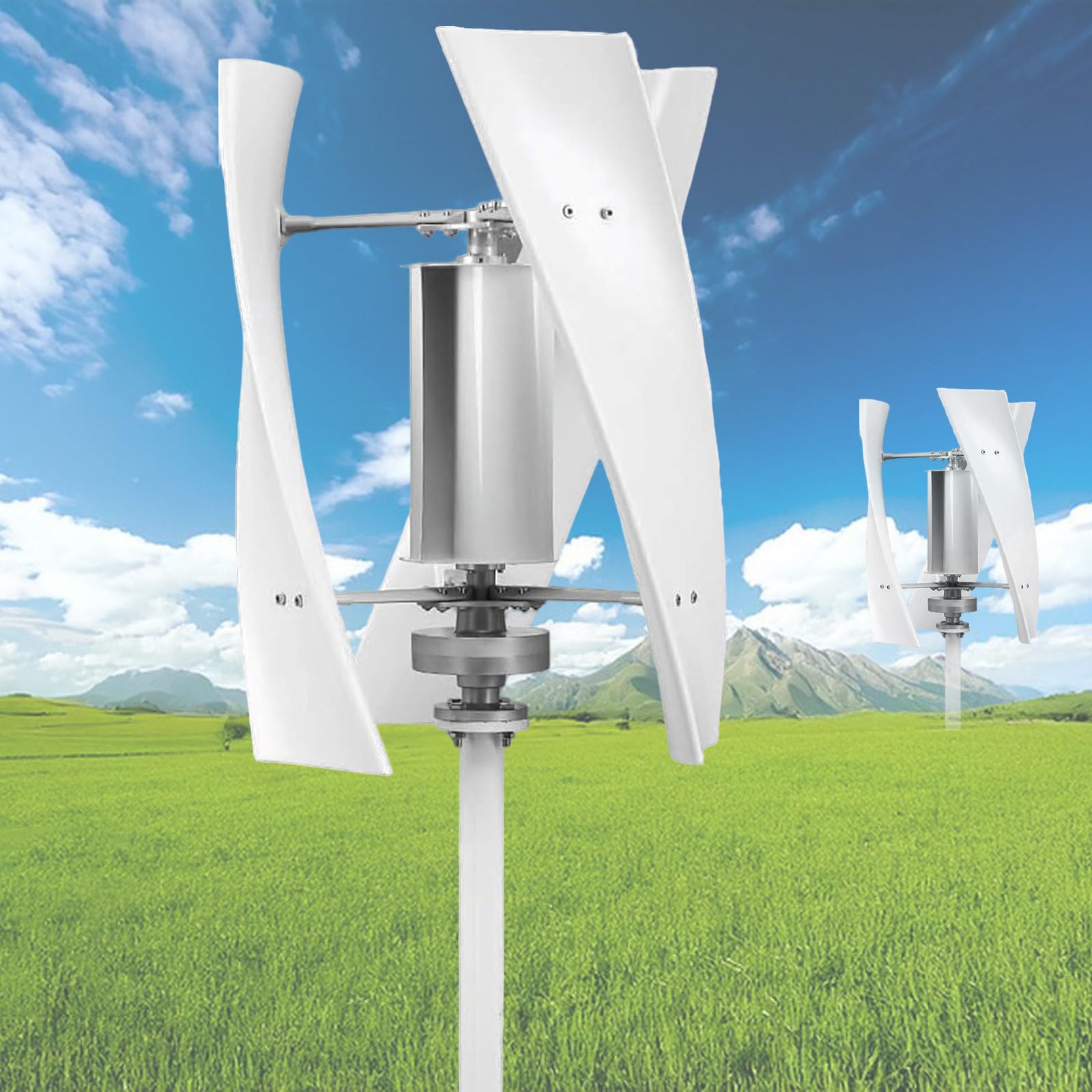 SOTIKARERY Vertical Wind Turbine Generator, 12V-220V Helix Maglev Axis Wind Turbine Generator Vertical Windmill with Controller, for Industrial Energy Equipment 24v