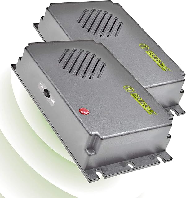 ISOTRONIC  2-częściowy zestaw ultradźwiękowych odstraszaczy myszy i szczurów  zasilany bateriami odstraszacz myszy do piwnicy, strychu, garażu itp.  przyjazny dla zwierząt i bezpieczny  zasięg działania 40