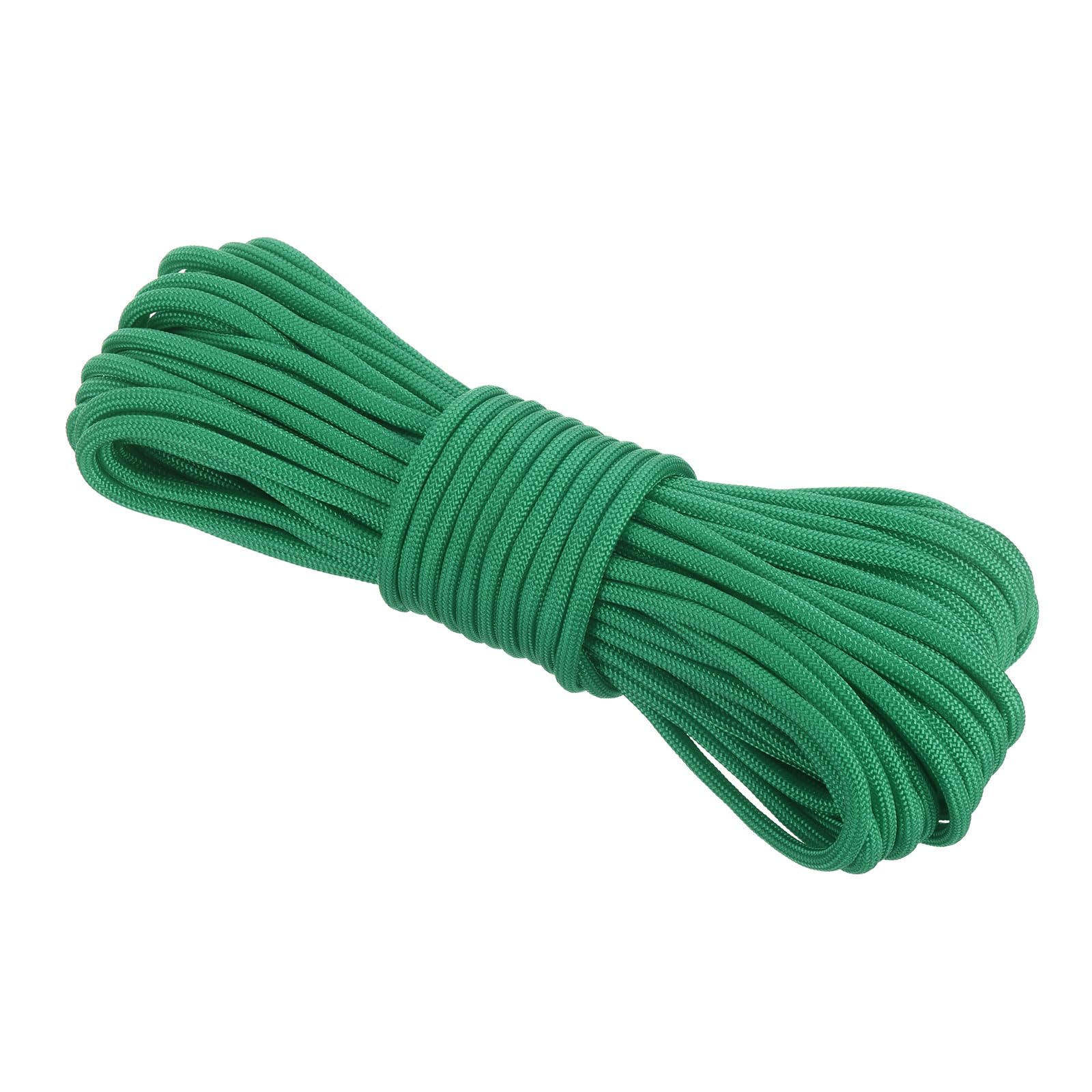 Rebower 550 Paracord Rope 15m, 4mm Thin Paracord Nylon Cord 7-Strand Core [for Tent Camping Outdoor Gear] - Green