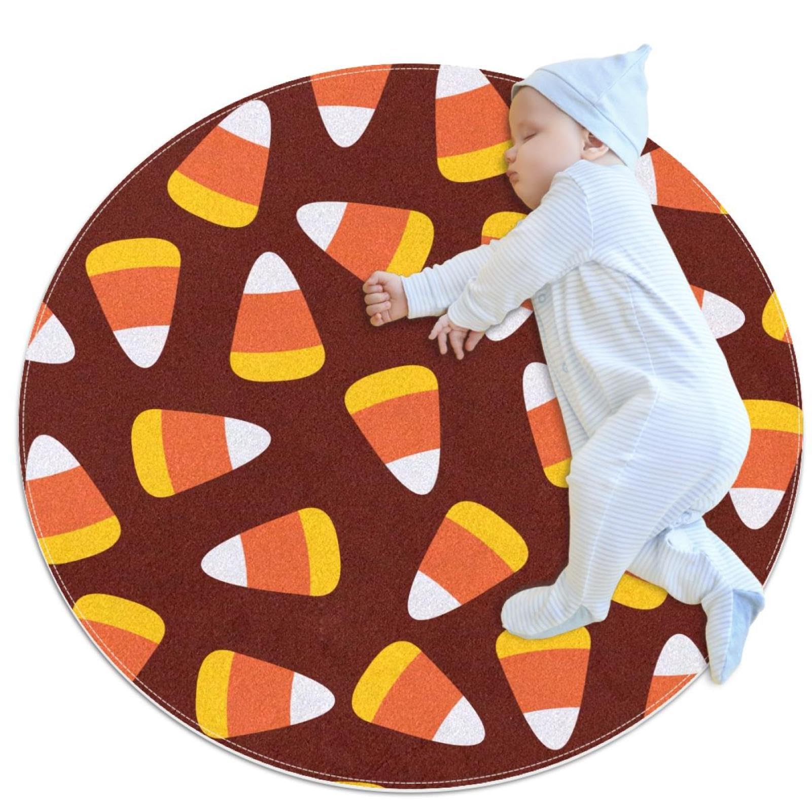 Tapis de salle de bain antidérapant Halloween rond 1m pour chambre enfant