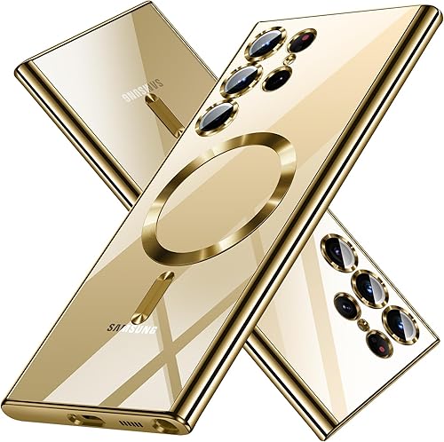 Hurgoer Funda para Samsung Galaxy S24 Ultra (solo para Samsung Galaxy S24 Ultra). Funda magnética para S24 Ultra, brillante, delgada, suave capa