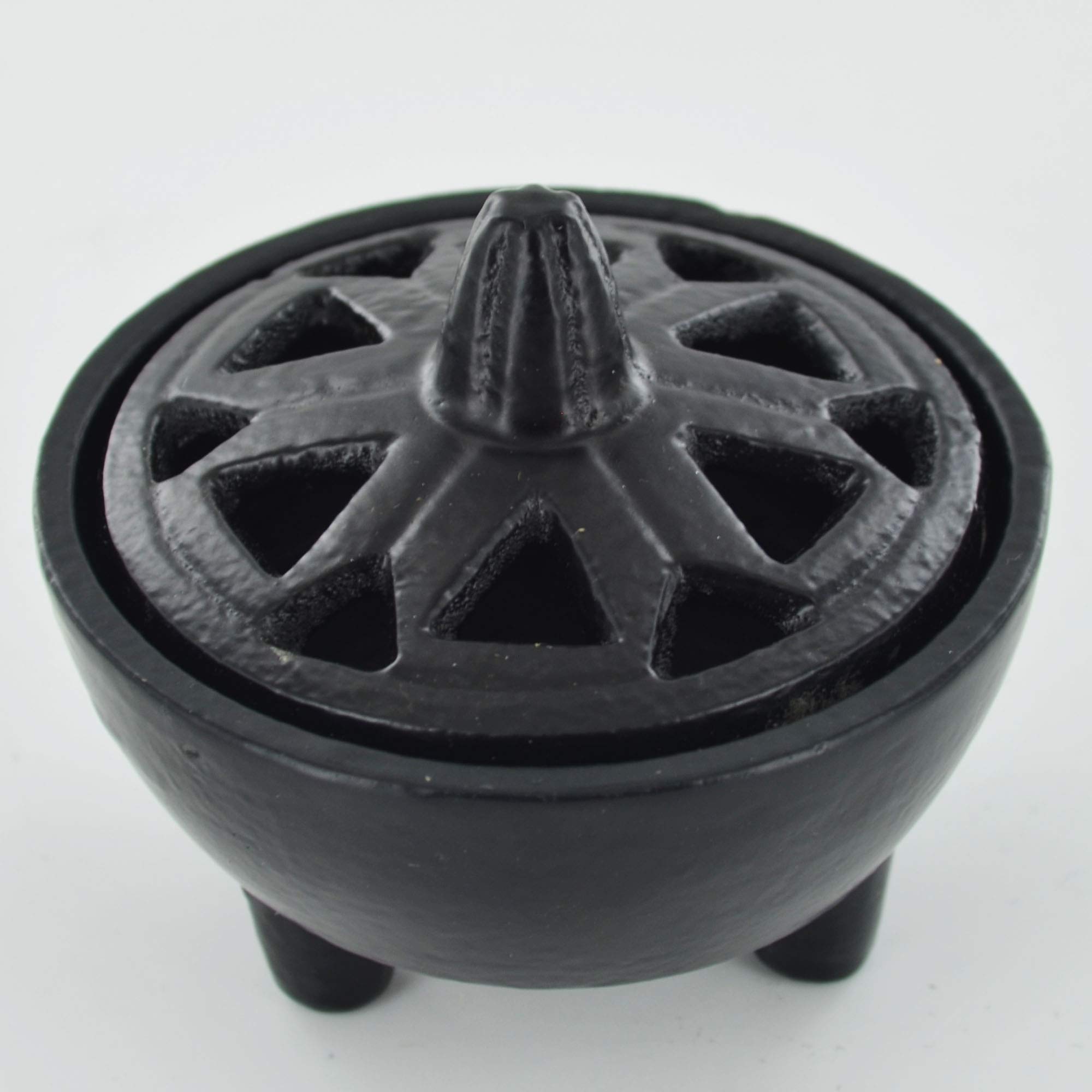 Prezents.com Black Resin Granual Incense Burner Cauldron Wax Melt Altar Accessory Wiccan Witchcraft