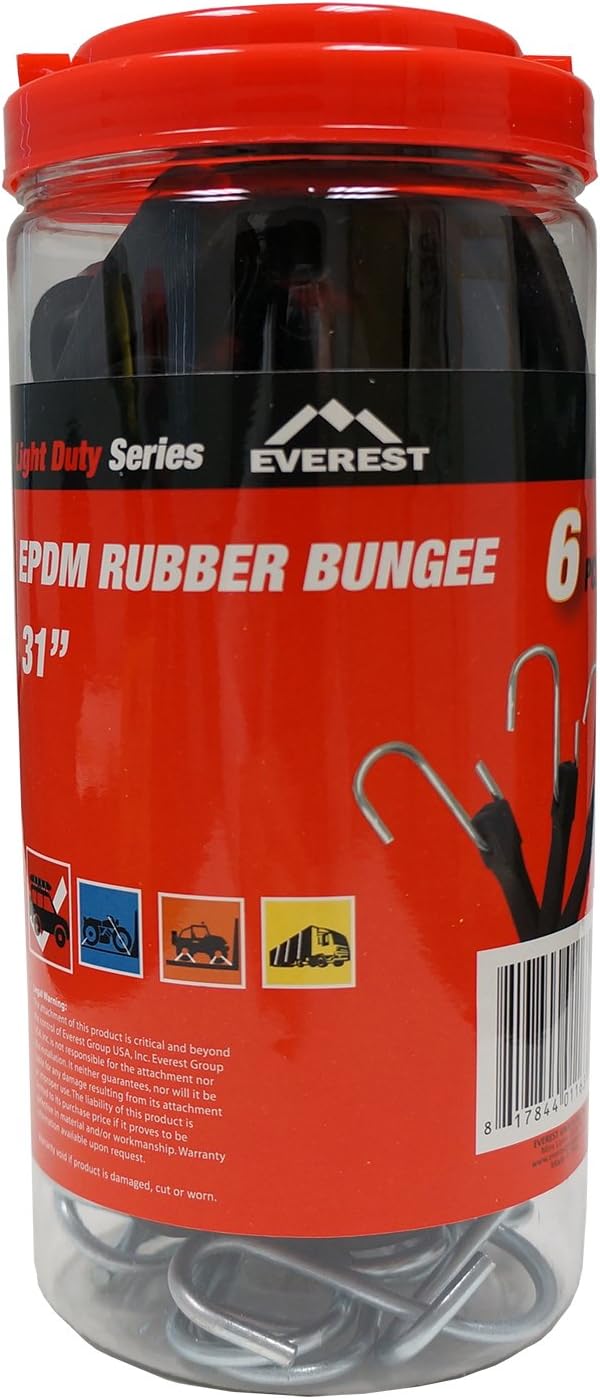Everest Premium EPDM Rubber Straps – 6 PK – 31 IN – Rubber Straps Perfect for Wide Variet of Uses in the Home, Workshop, Camping, Bike and More!