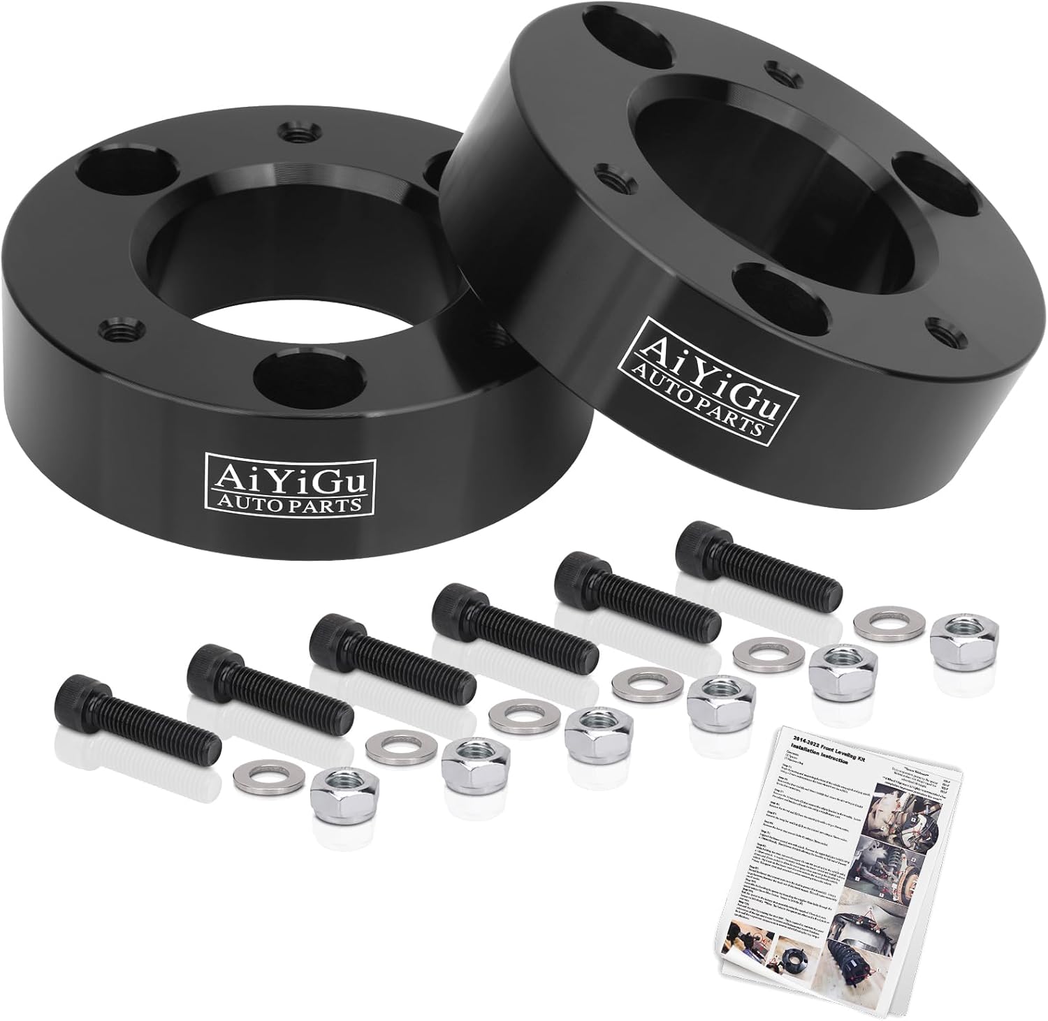 2.5 Inches Front Leveling Kit for Ford F150 2WD/4WD 2004-2026, Expedition 2003-2018, Lincoln Mark LT 2005-2008, Auminum Forged Strut Spacers Suspension lift kit for Shock Absorber, 2pcs