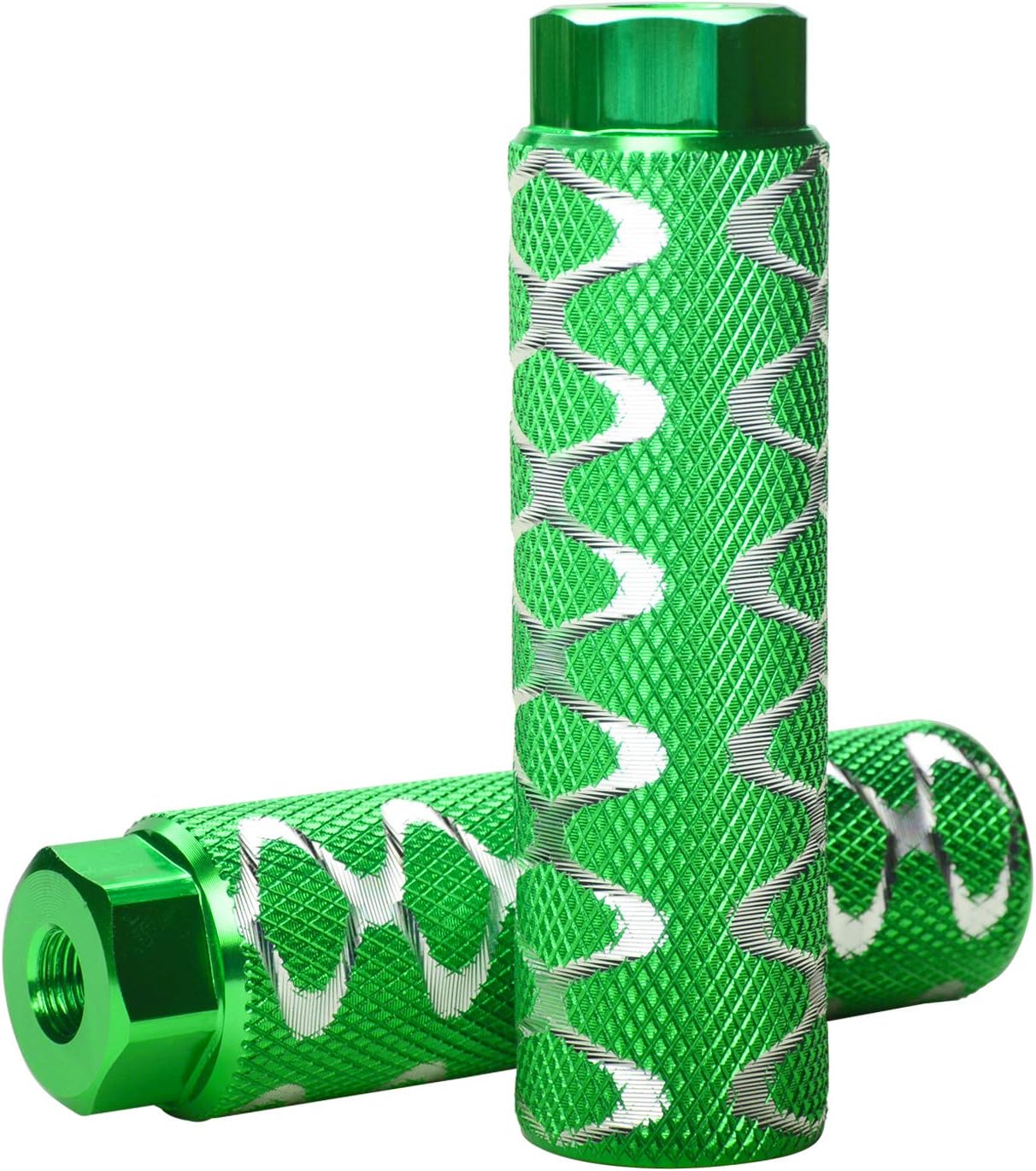 Bike Pegs, Helaryfreemear 2Pcs Aluminum Alloy Anti-Skid Lead Foot BMX Pegs Fit 3/8 inch Axles (Green)