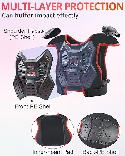 Miniatura 27 de StarknightMT - Equipo de protección de motocross para niños y niñas, equipo de protección para montar en motocicleta, traje de motocross, protector