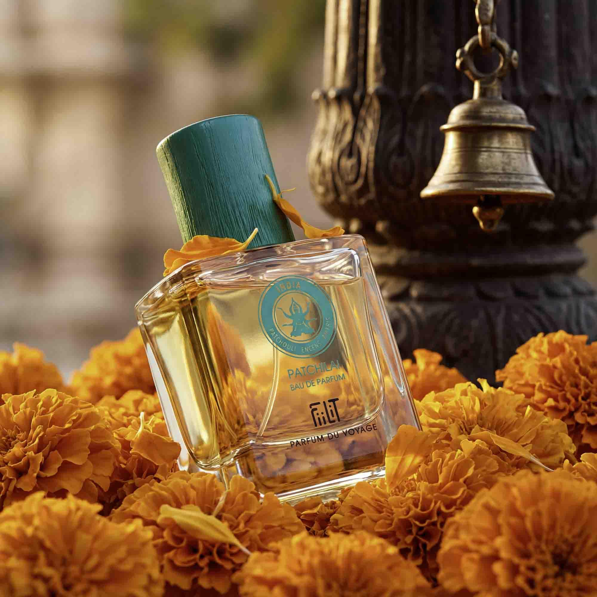 PATCHILAI INDIA naturalna woda perfumowana 50 ml - FiiLiT perfumy podróżne - mieszane - dla kobiet i mężczyzn - Spray do wielokrotnego napełniania - Potuli Cypryjskie kadzidło