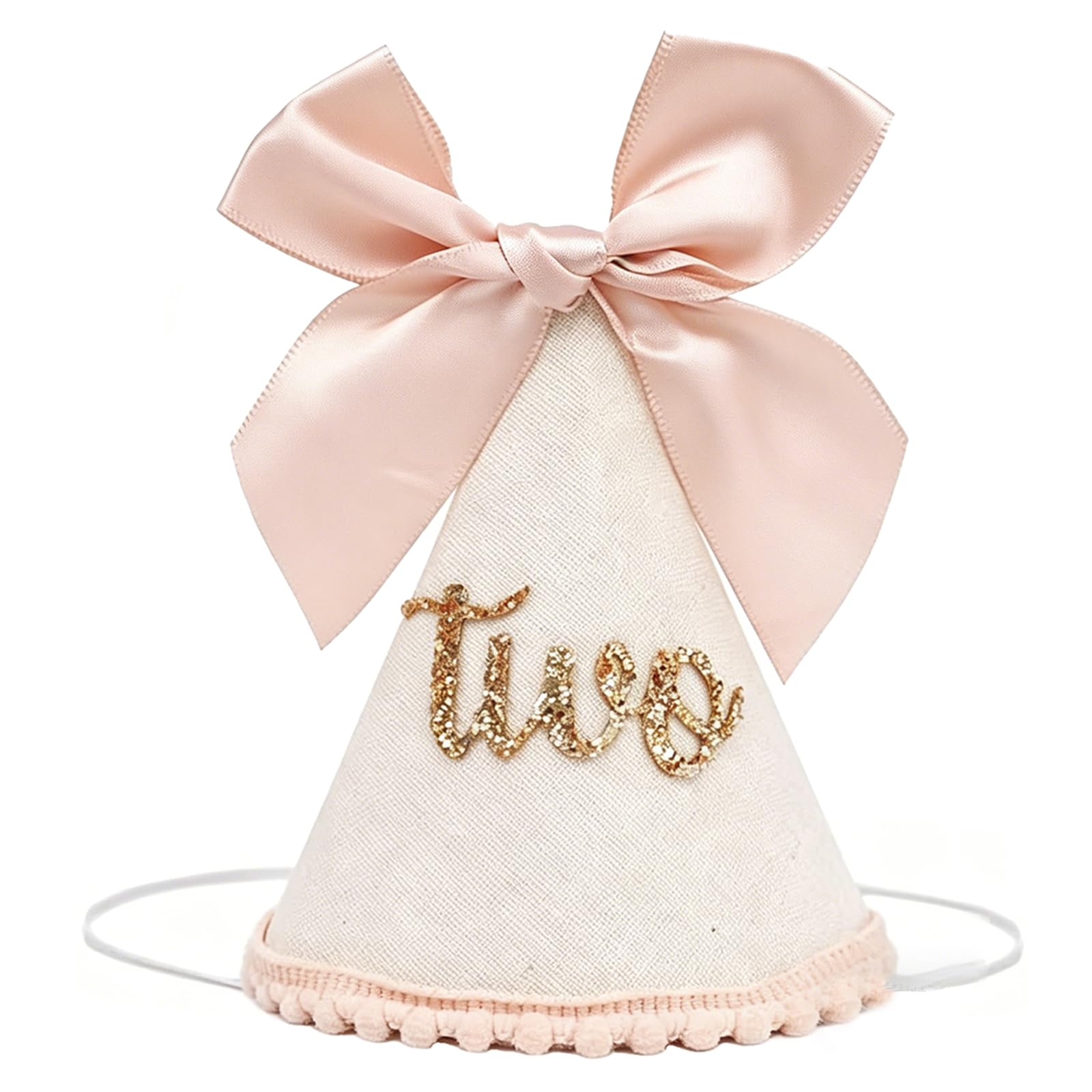 Shensuii Half Birthday Hat, Glitter Cone for Baby Party, 1 Pcs (2)