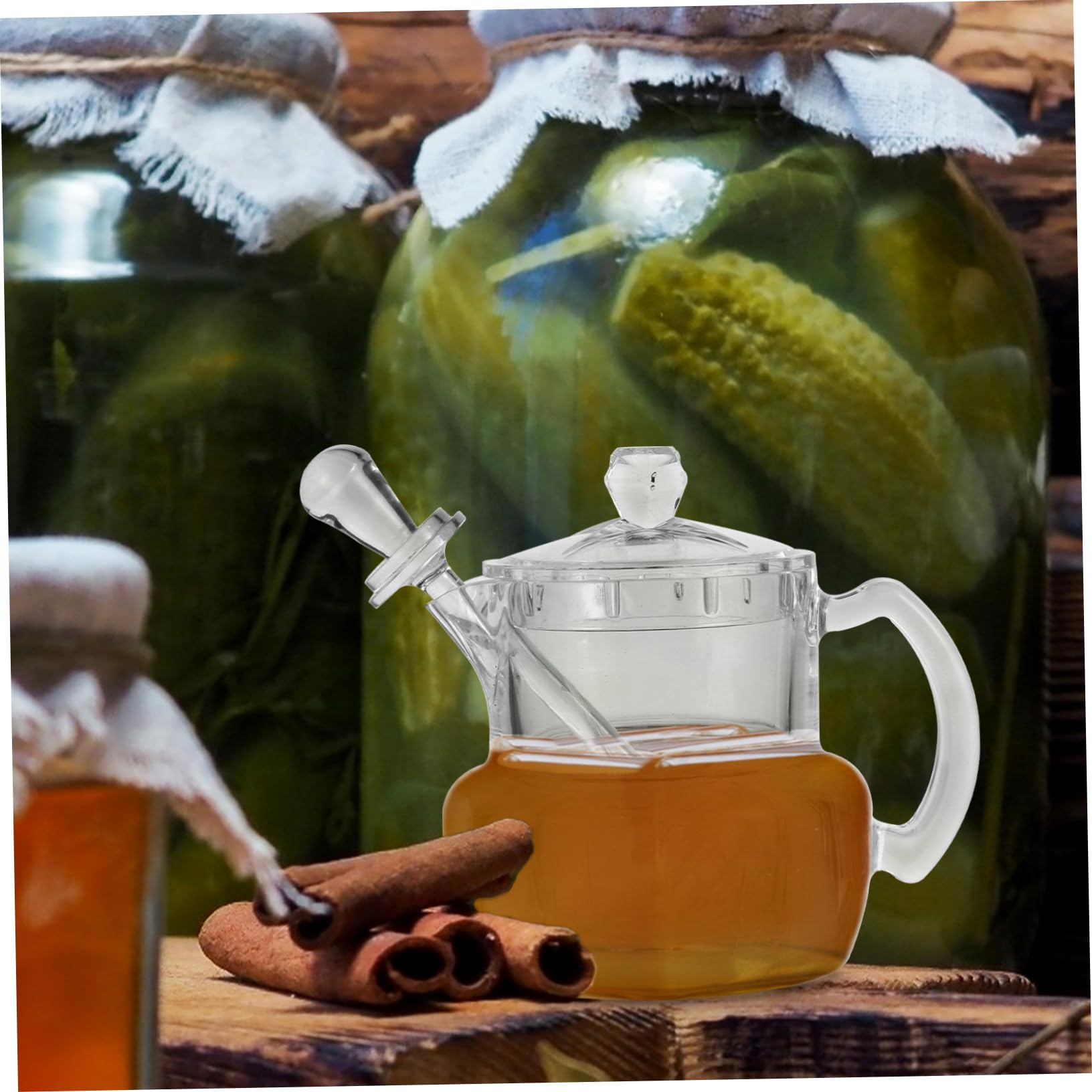 Alipis 1 Set Honey Pot Jar Honeypot Honey Container Overnight Syrup Stirring Storage Small Labels Kitchen Gadget Kitchen Container Acrylic