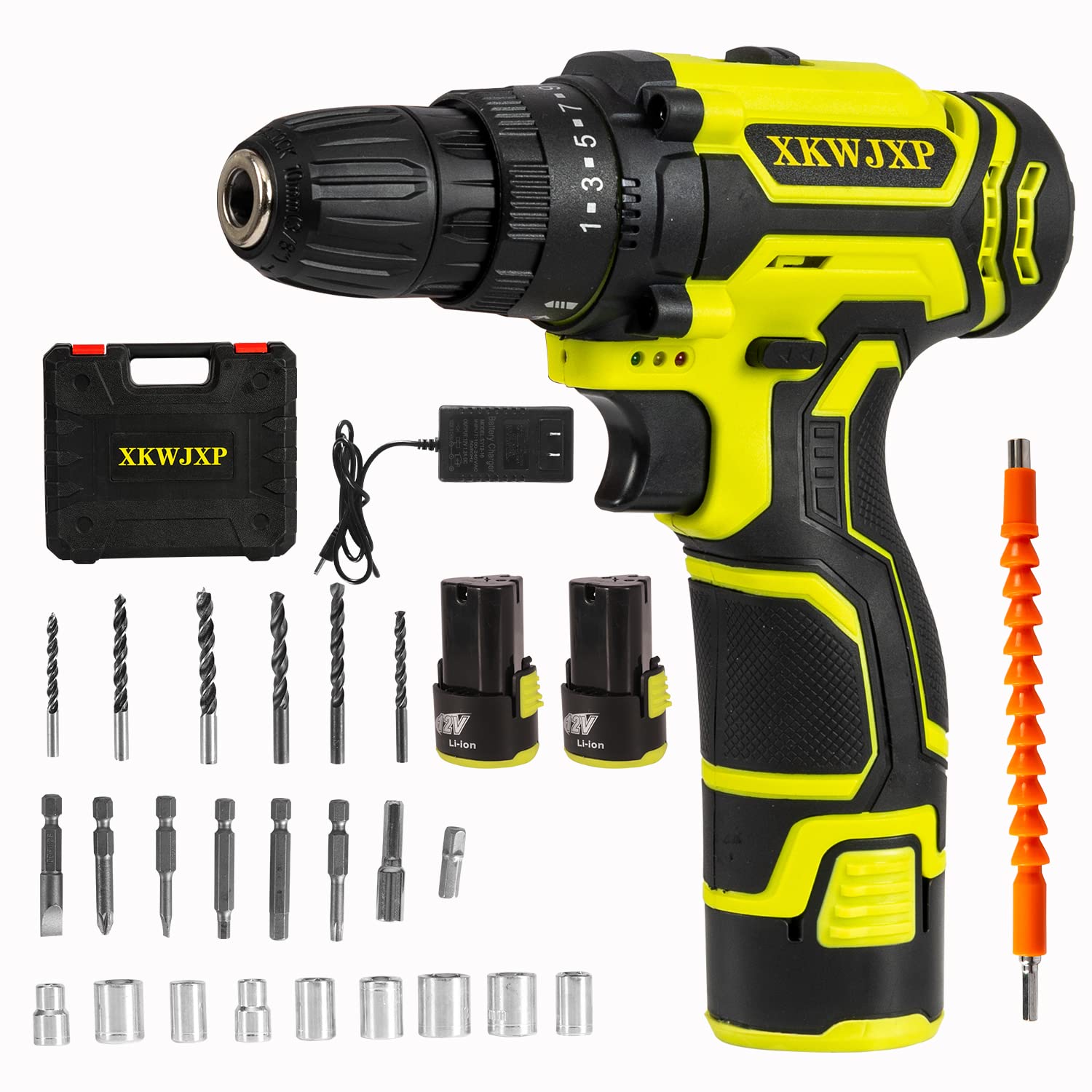XKWJXP 12V Cordless Drill Driver Kit 