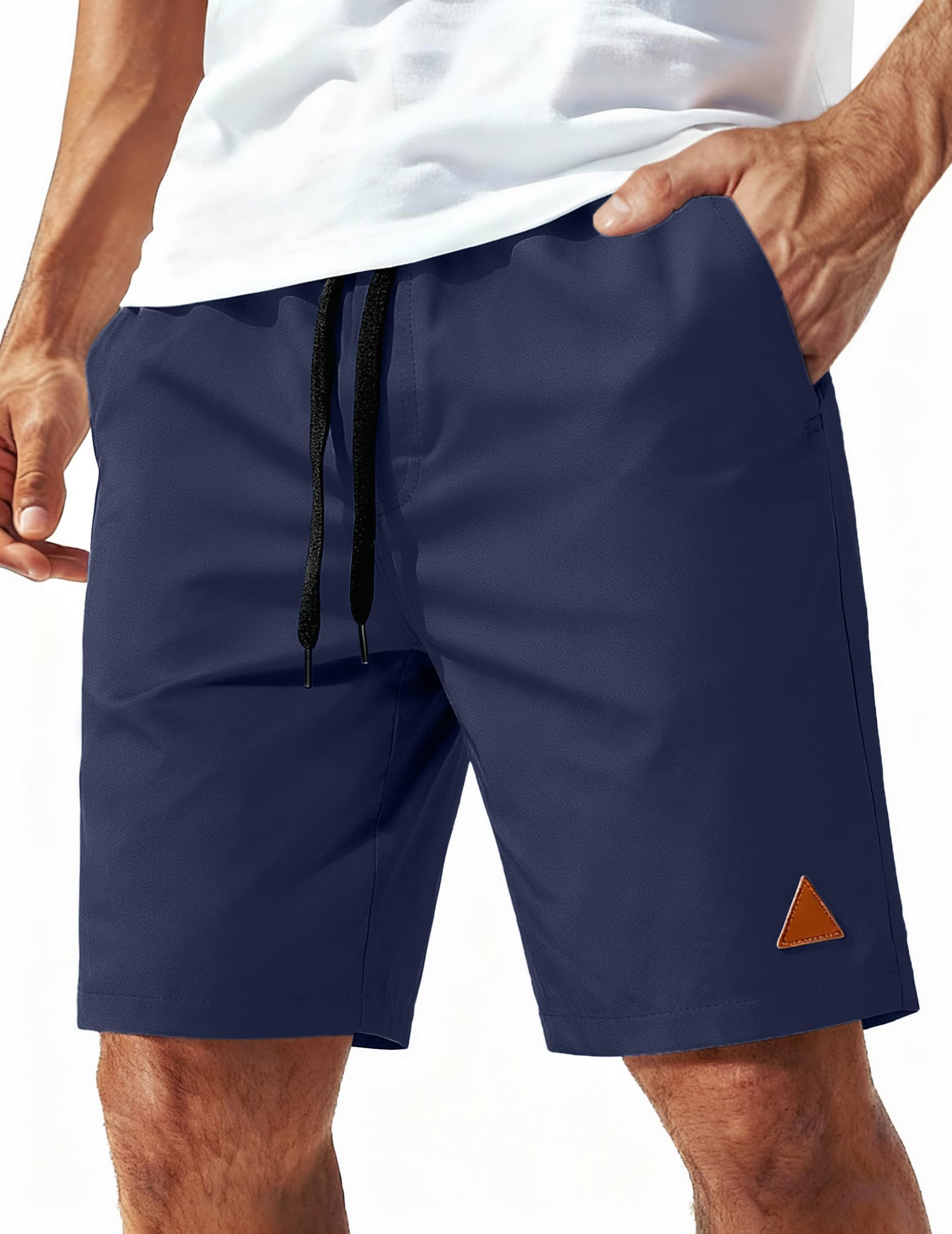 COOFANDY Kurze Hosen Herren Baumwolle Sommer Shorts mit Gummizug und Reißverschlusstaschen Atmungsaktiv Chino Bermuda für Sommer, Urlaub & Freizeit - 1