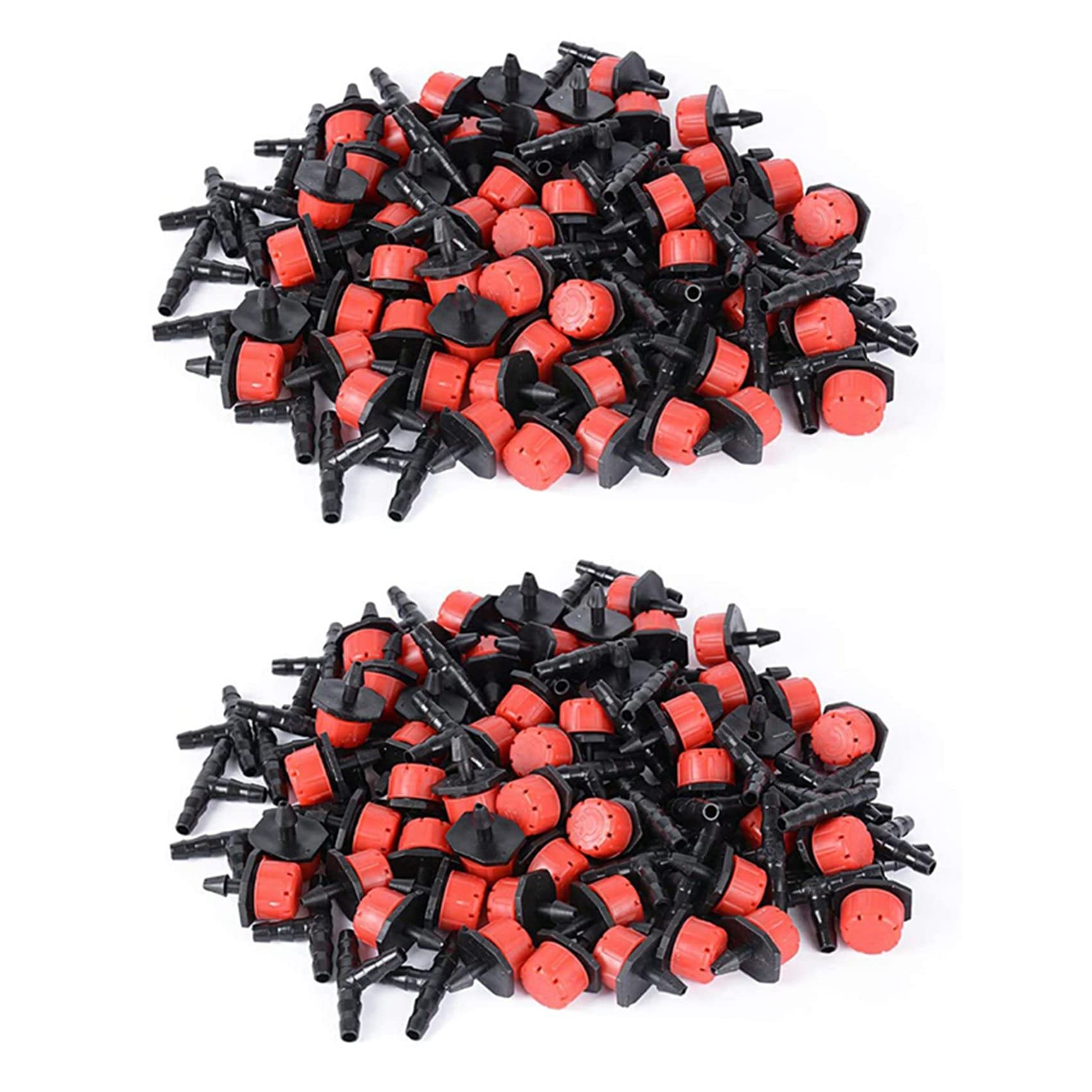 Jnchdghwa Black & Red 400 Adjustable Irrigation Drippers With Drip Irrigation Kit For Garden Watering Fitting