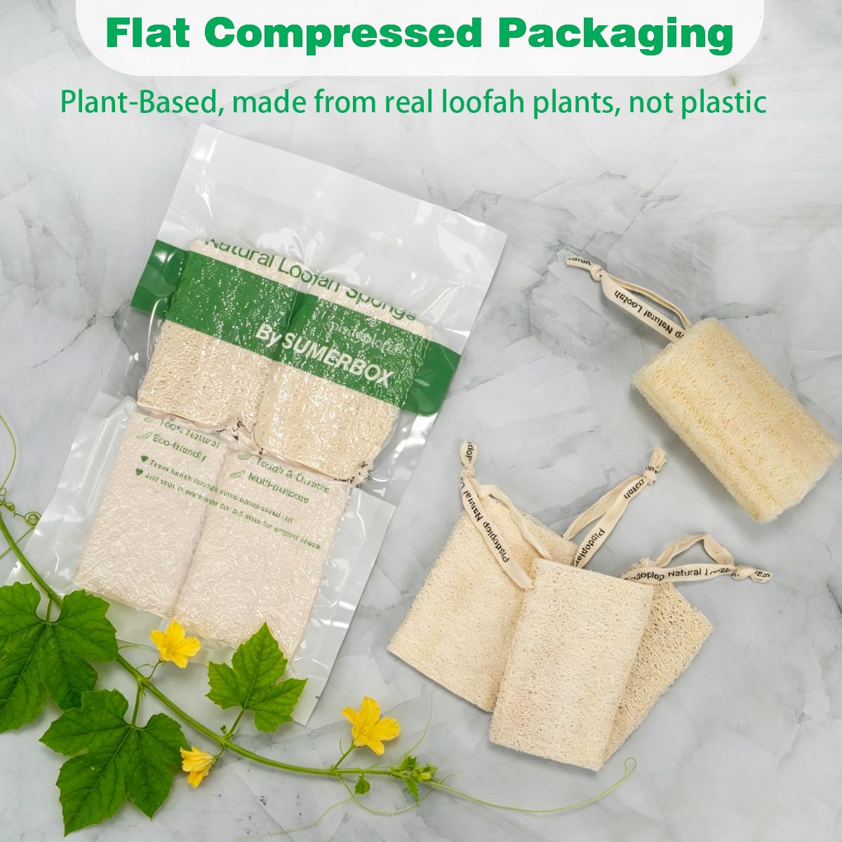 Natural Loofah Sponge - Organic Exfoliating Scrubber -5 Natural Loofah Sponge - Organic Exfoliating Scrubber -5