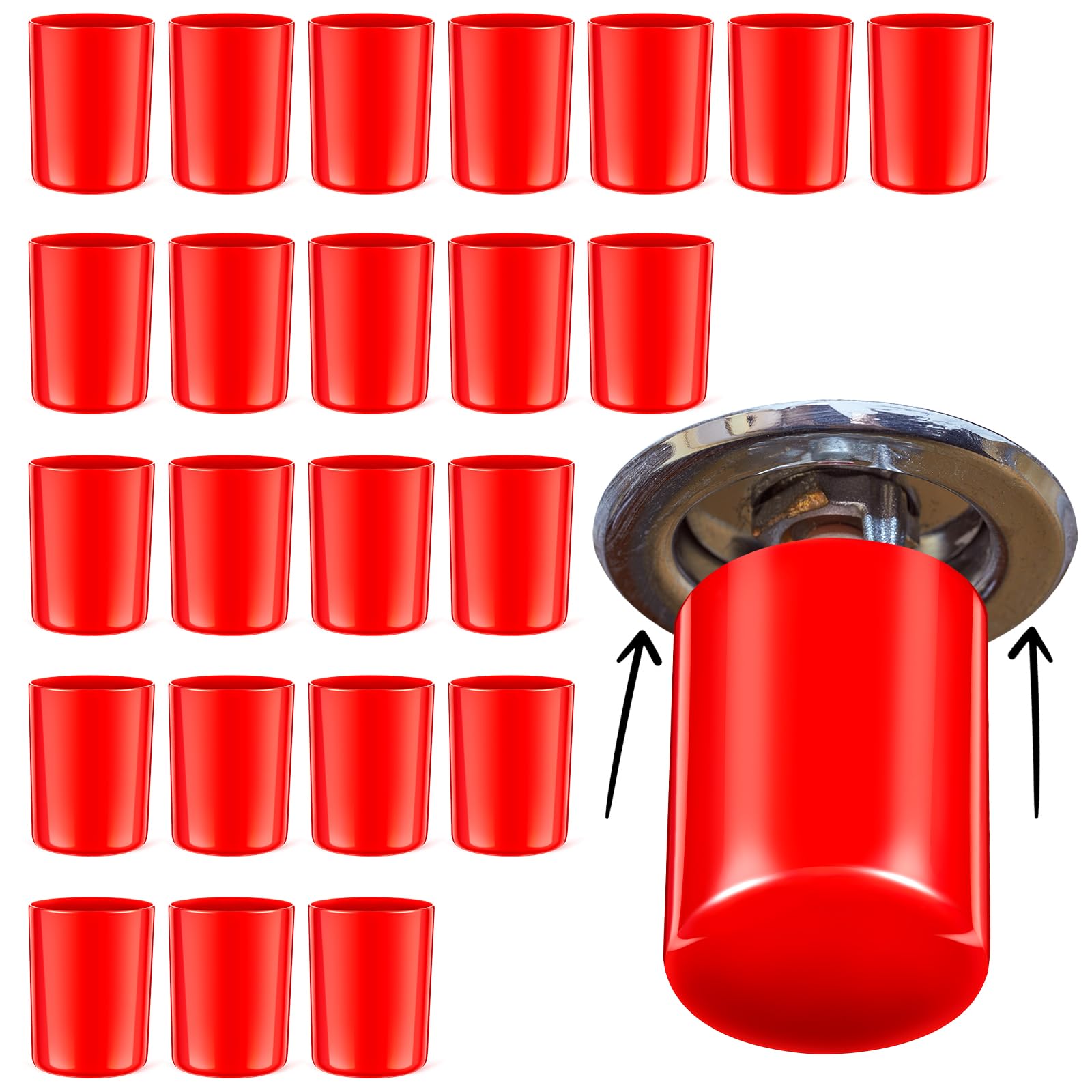 Pushglossy 24 Pcs Red Fire Sprinkler Head Protector - Paint Protection Cover for Recessed Sprinkler Heads