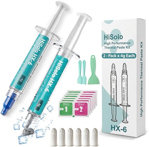HiSolo 2 Pack 4g Each Premium High-Performance Thermal Paste Kit