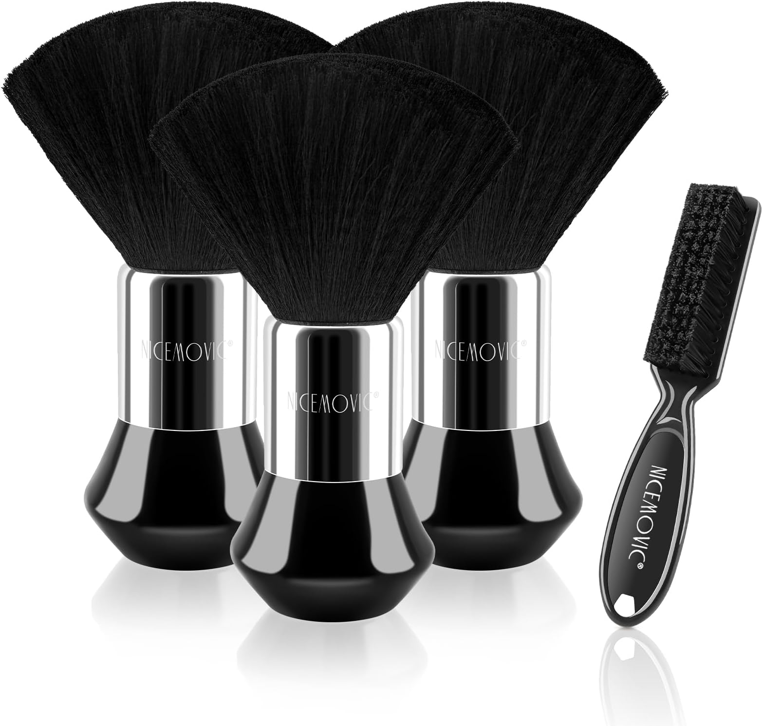 NICEMOVIC 4Pcs Barber Neck Duster, Professional Barber Accessories, Cleaning Supplies, Nylon Brush for Hair Cutting & Styling