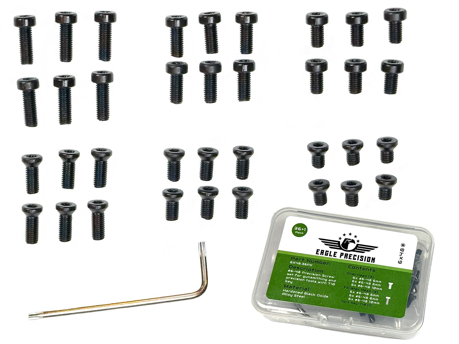 Eagle Precision #6-48 Screw Set | 36 Pcs of 6-48 Screws: 6mm, 8mm, 10mm for P...