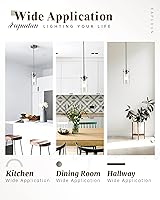 Vista 3 de EAPUDUN Pendant Light (2 Packs), Kitchen Ceiling Hanging Light, Adjustable Height, Kitchen Light Fixtures Brushed Nickel Pendant Lights, Farmhouse