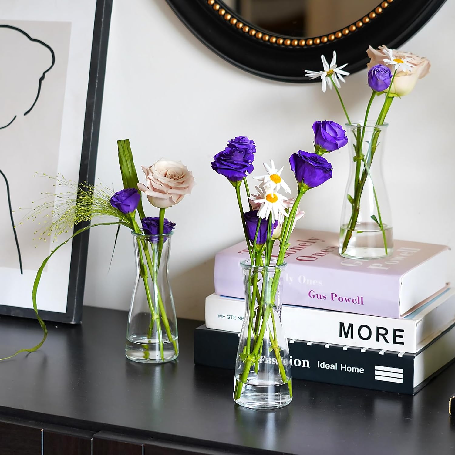 35 PCS Glass Bud Vases for Centerpieces, 5.5" Clear Small Flower Vases, Modern Minimalist Cute Mini Decorative Bulk Vases for Decor Wedding Birthday Party Home Living Room