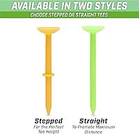 Vista 5 de GoSports 3.25 Widemouth Tees Plastic Golf Tees, 60 Tee Players Pack - Max Distance and Easier Teeing