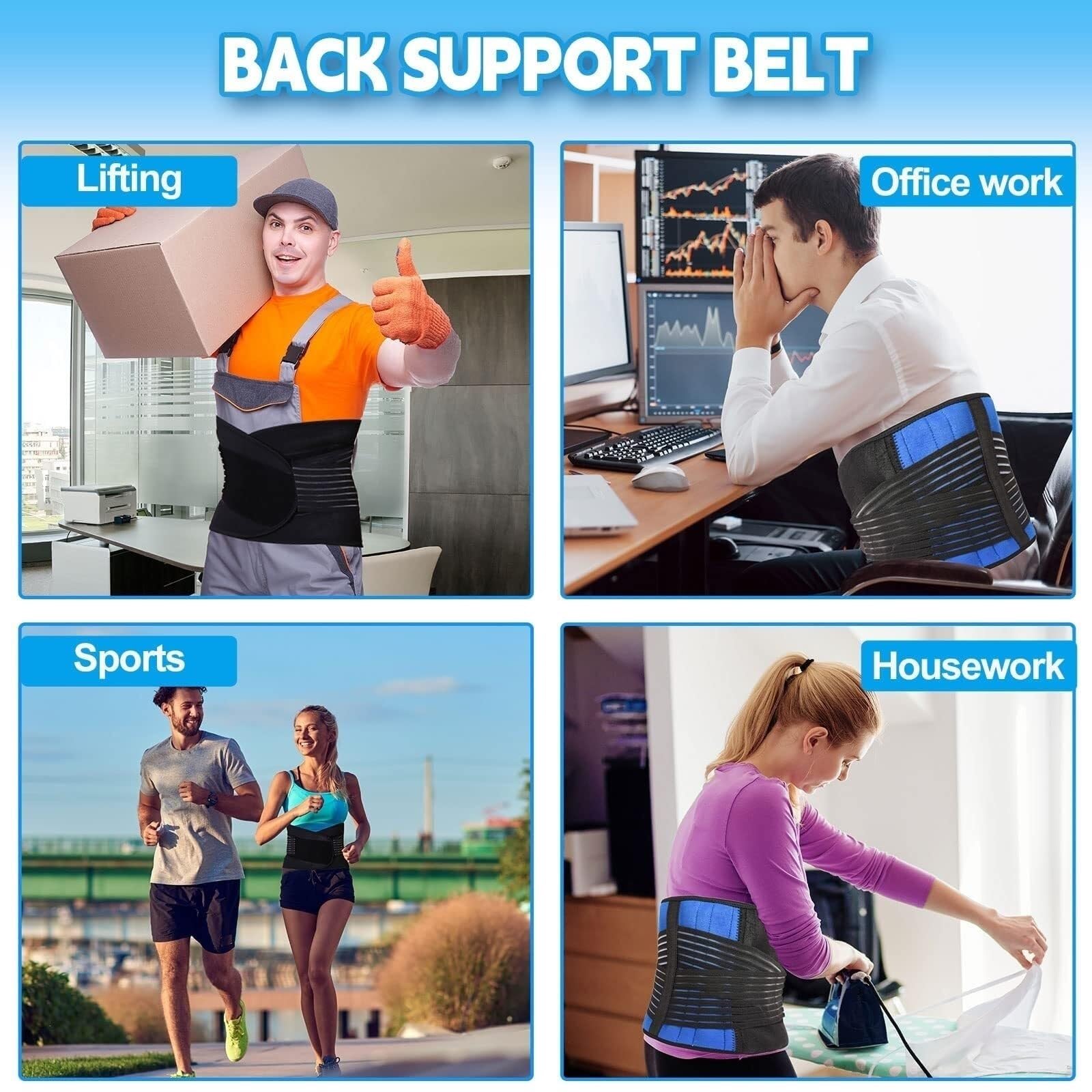 Faja Lumbar Fajas para La Espalda Cinturón De Soporte para La Cintura Corrector De Postura De La Espalda Descompresión De La Columna Lumbar Cinturón Apoyo Lumbar(XXXXXX-Large)